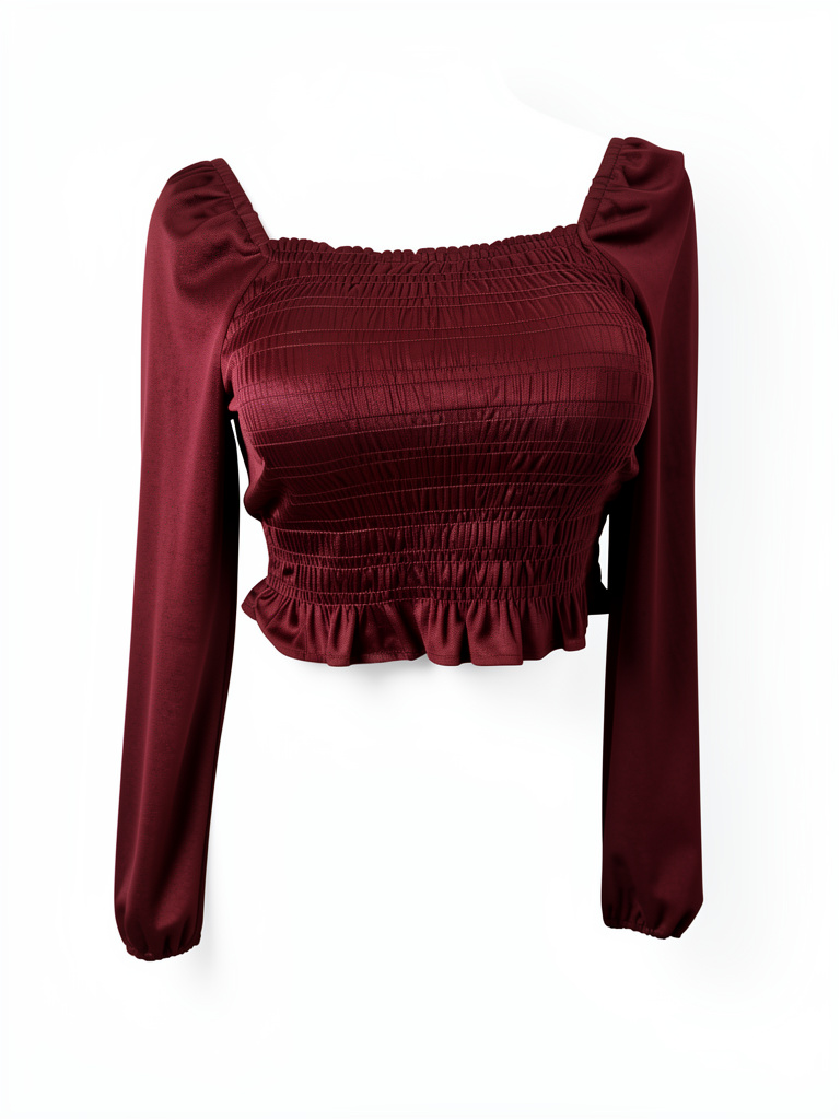 Blusa vino tinto manga larga talla m