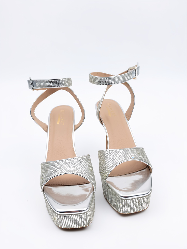 Sandalias plata tacón talla 39