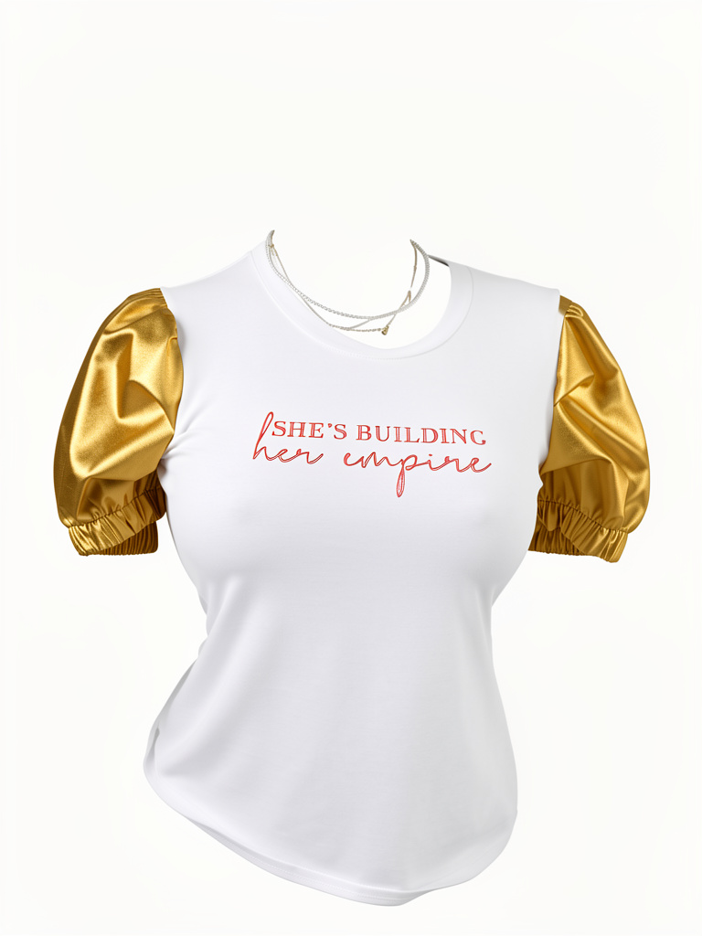 Blusa blanca manga globo talla m