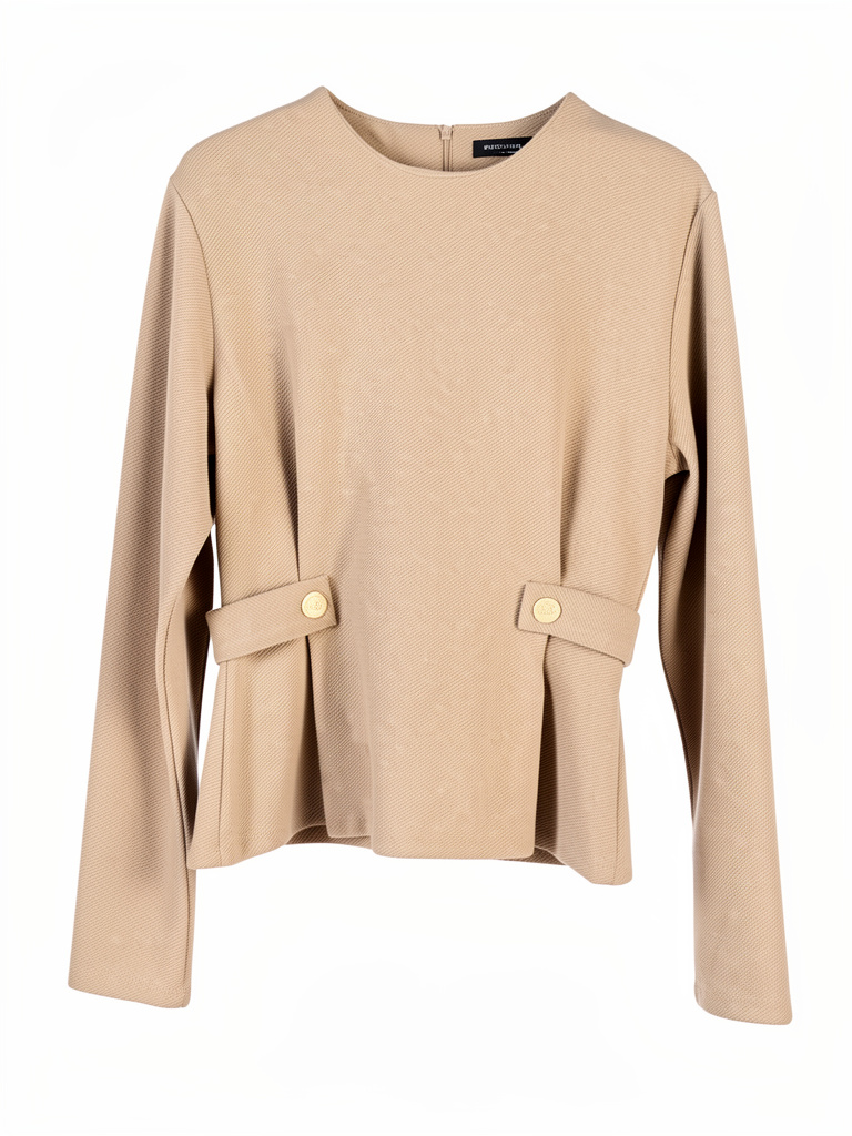 Blusa beige manga larga s