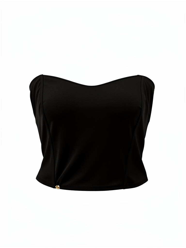 Blusa negra strapless tipo corset talla s