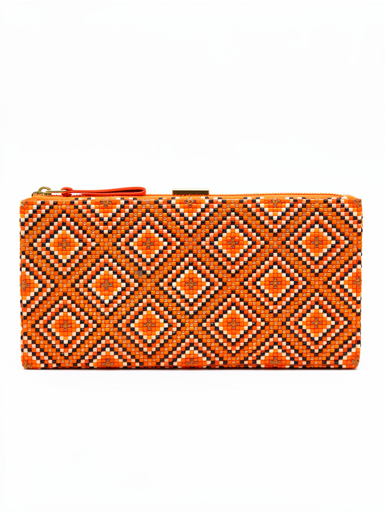 Cartera pedreria naranja