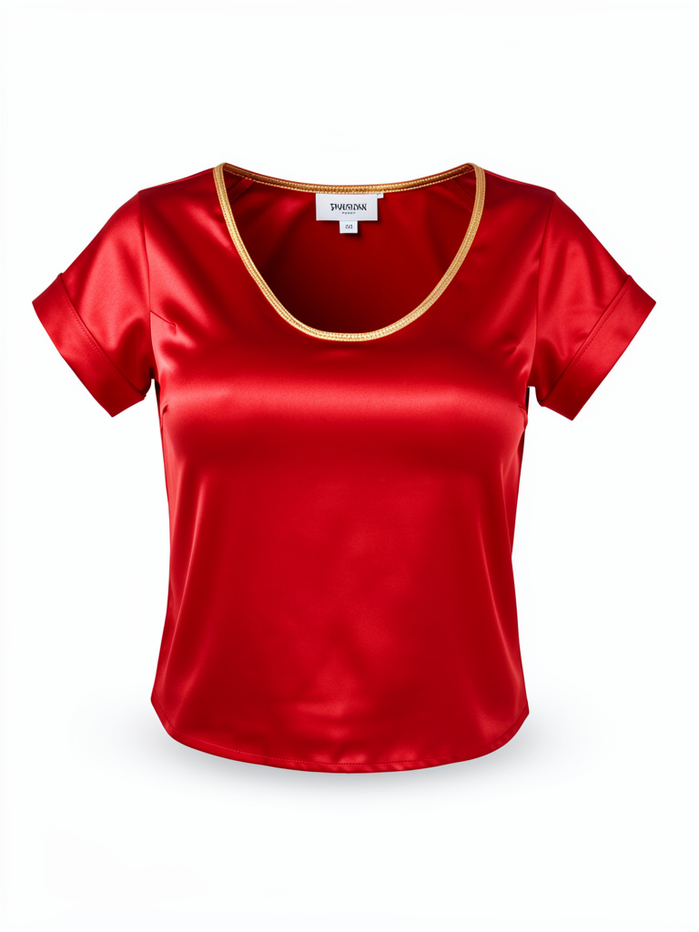Blusa roja satinada talla m