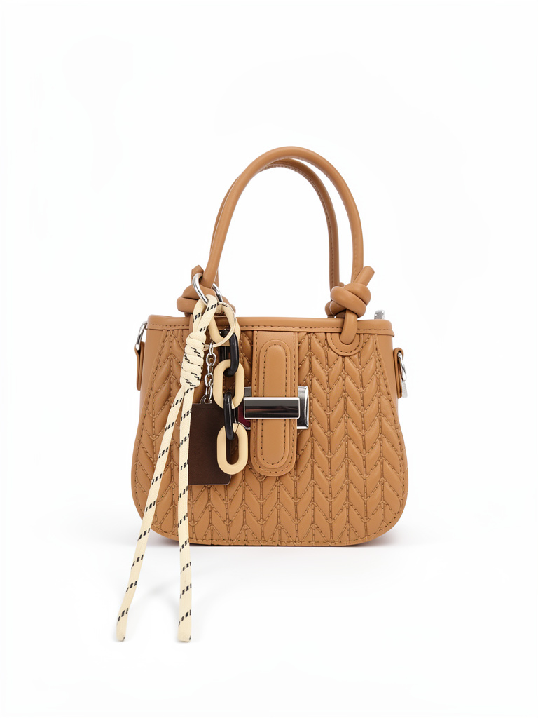 Bolso cafe tejido