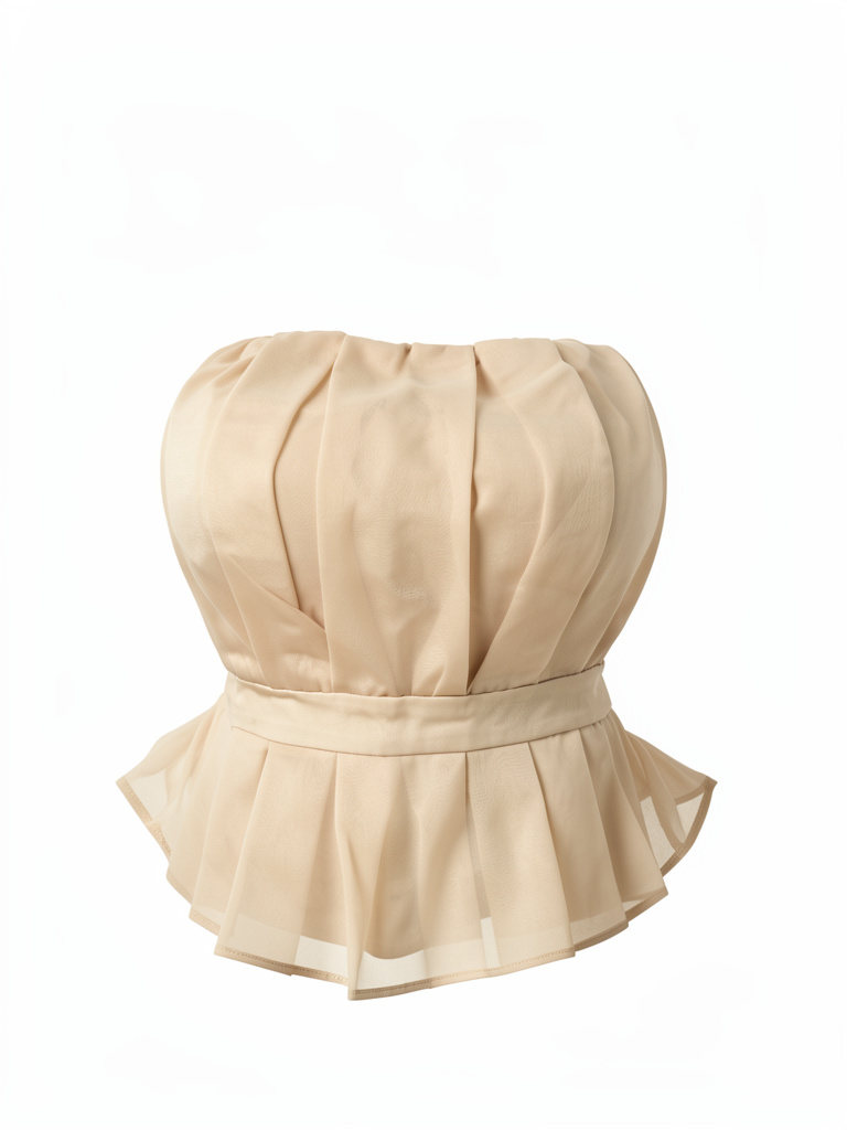 Blusa beige strapless talla m