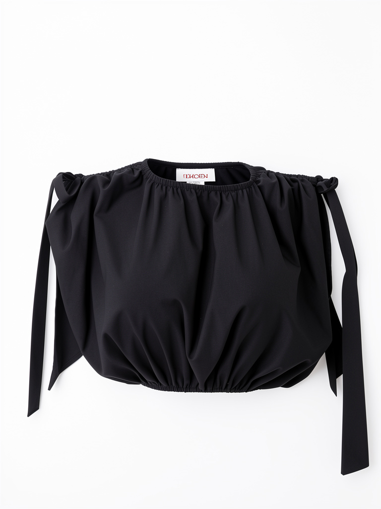 Blusa azul oscuro hombros descubiertos