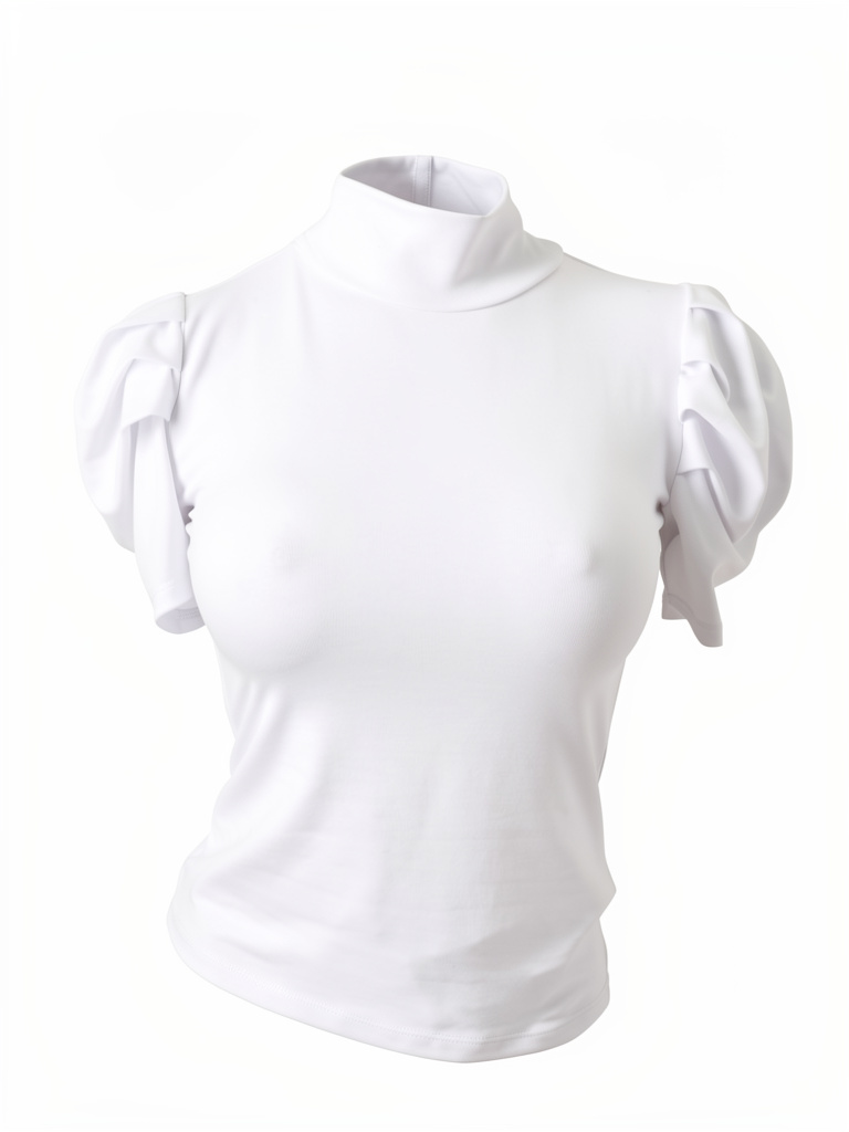 Blusa blanca cuello alto talla sm