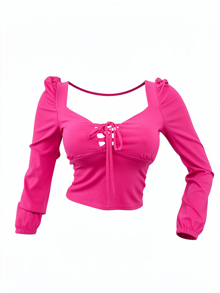 Blusa fucsia manga larga