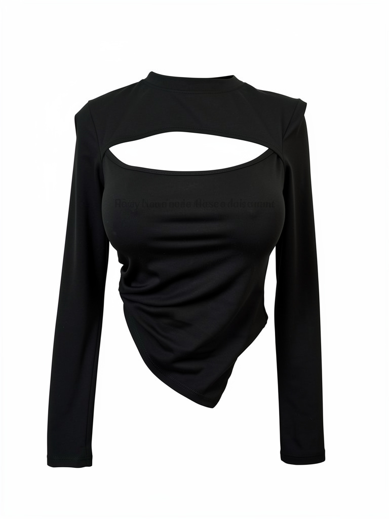 Blusa negra manga larga talla s