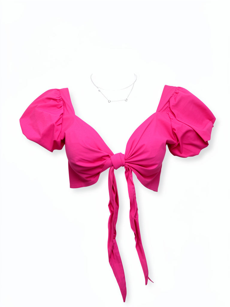 Blusa fucsia anudada talla m