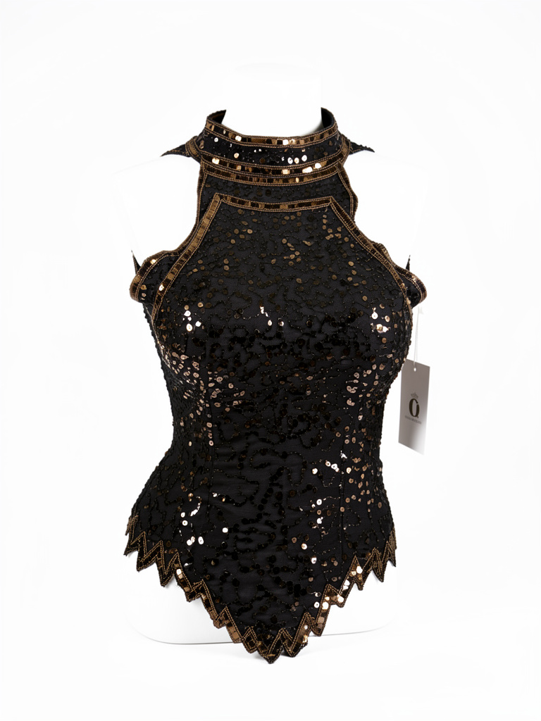 Blusa negra lentejuelas talla s