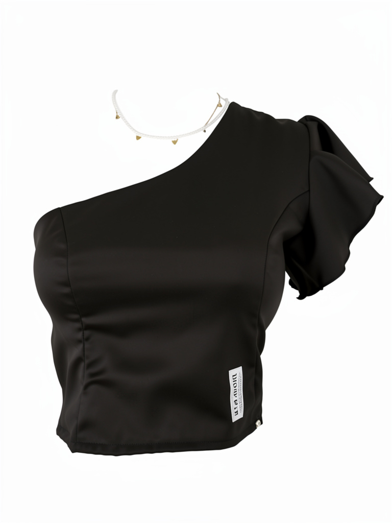 Blusa negra un hombro
