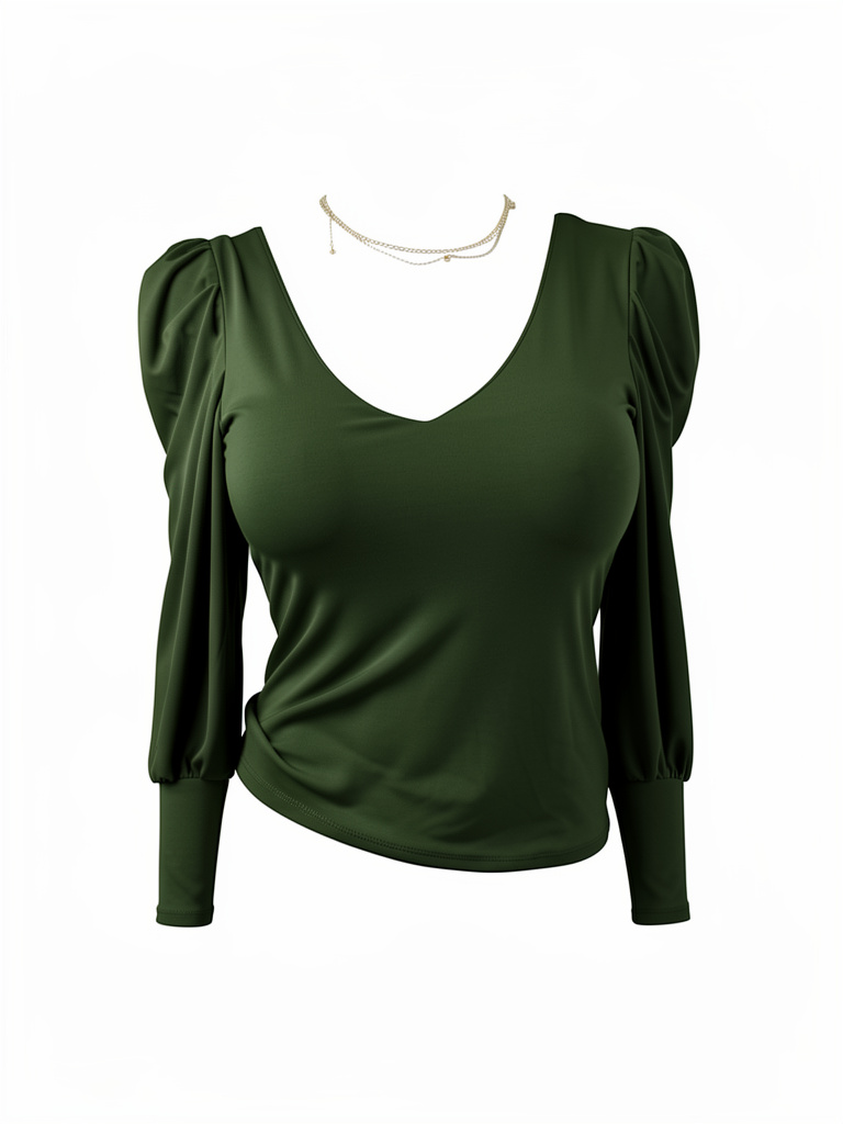 Blusa verde azulado manga larga talla s