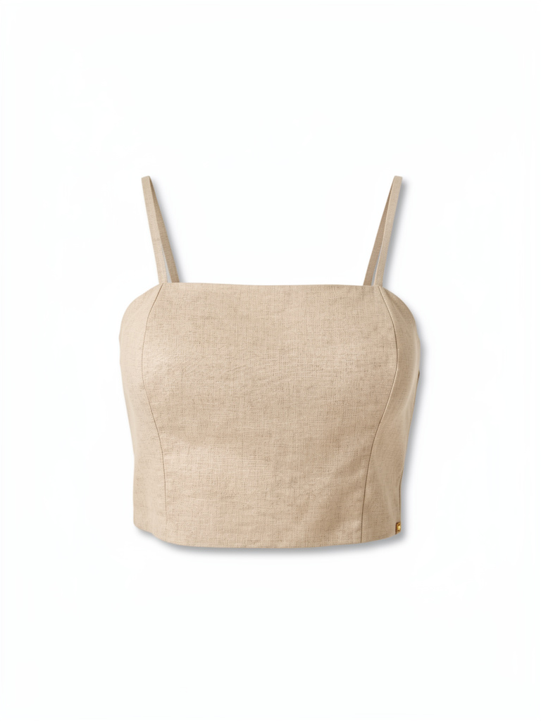 Blusa beige tiras talla s