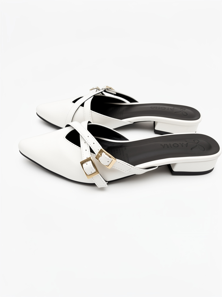 Mules blancas de tacón talla 37