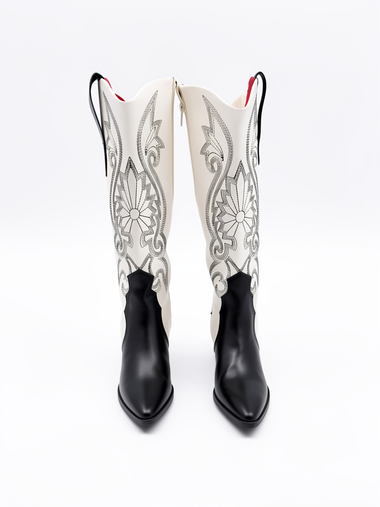 Botas western blancas y negras Talla 38