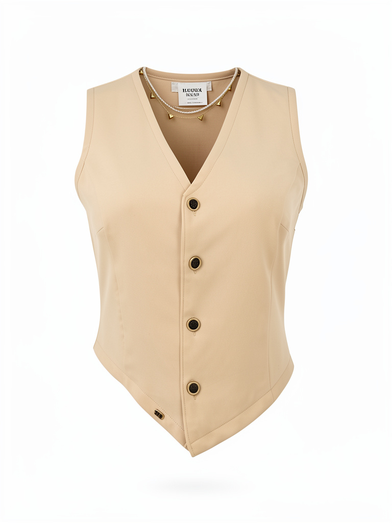 Blusa beige botones talla m