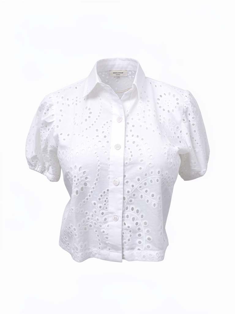 Blusa blanca broderie talla m