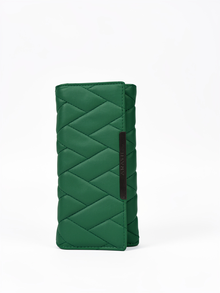 Cartera verde acolchada