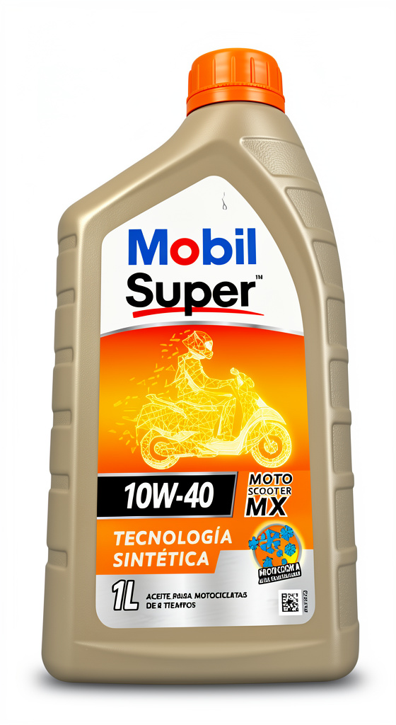 ACEITE MOBIL SINTETICO 10W-40 MOTO SCOOTER MX