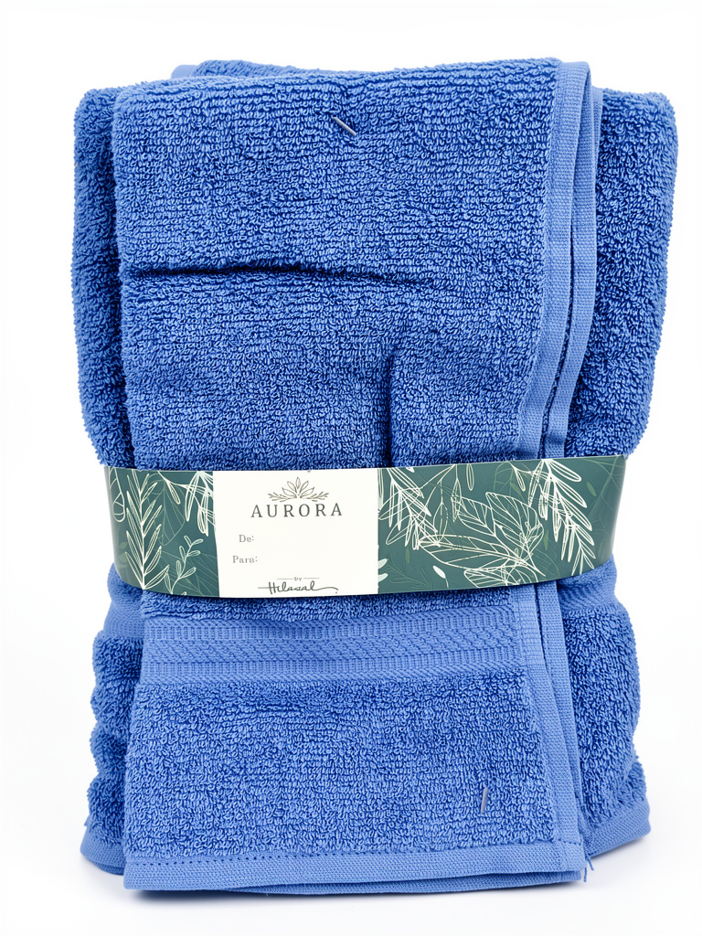 Aurora toallas azules, set toalla de baño y de mano