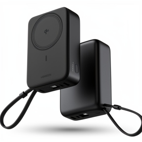 POWER BANK UGREEN PB567 20000MAH USB-C INALÁMBRICO MAGNÉTICO QI2 CARGA RÁPIDA 55450B NEGRO