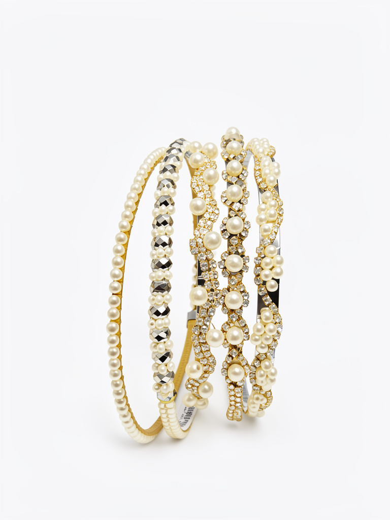 DIADEMAS DELGADOS DE PERLAS