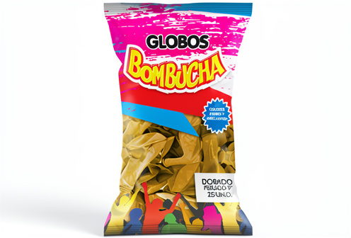 Bombucha - Globos Perlados Dorado 9" x25 unidades