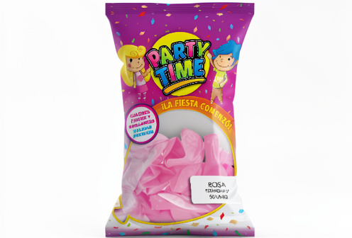 Party Time - Globos Rosa 9" x50 unidades