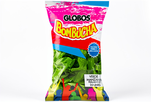 Bombucha - Globos Perlados Verde Manzana 9" x25 unidades