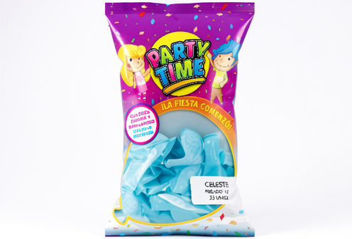 Party Time - Globos Perlados Celeste 12" x25 unidades