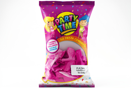 Party Time - Globos Fucsia 9" x50 unidades