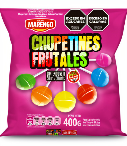 Chupetines frutales surtidos 400gr / x50 unidades