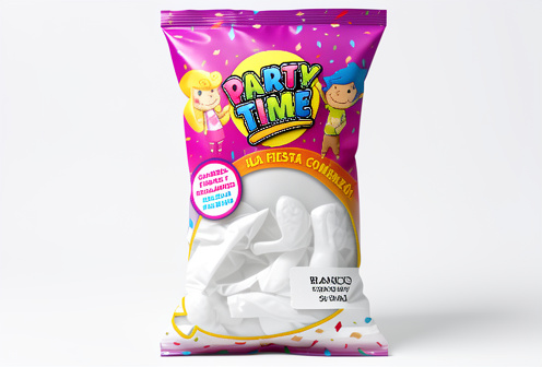 Party Time - Globos Blanco 9" x50 unidades