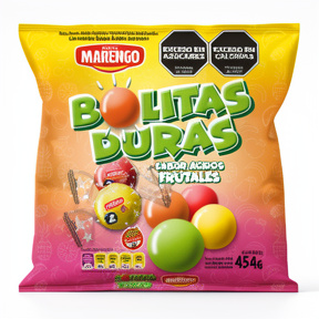 Bolitas duras frutales acidas surtidas 454 gr