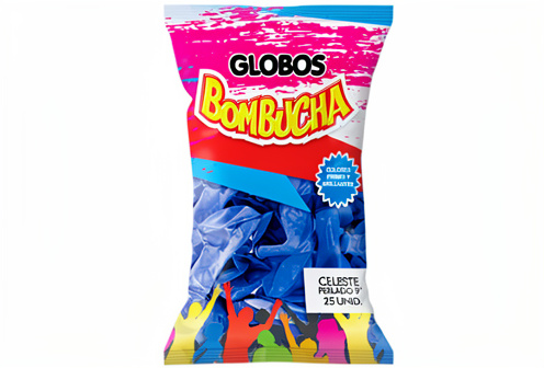 Bombucha - Globos Perlados Azul 9" x25 unidades