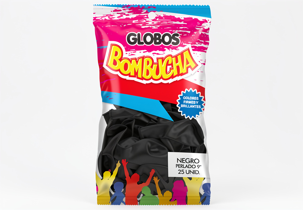 Bombucha- Globo Perlado Negro 9" x 25 unidades