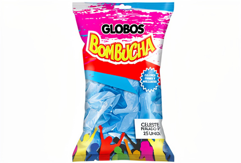 Bombucha - Globos Perlados Celeste 9" x25 unidades