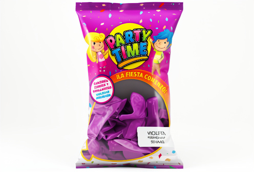 Party Time - Globos Violeta 9" x50 unidades
