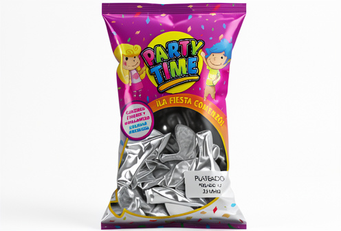 Party Time - Globos Perlados Plateado 12" x25 unidades