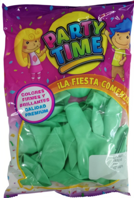 Party Time - Globos Perlados Verde Agua 12" x25 unidades
