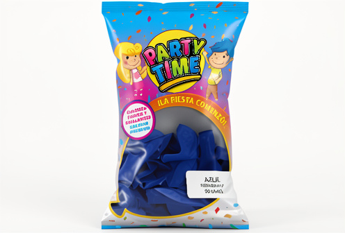 Party Time - Globos Azul 9" x50 unidades