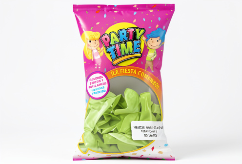 Party Time - Globos Verde Manzana 9" x50 unidades