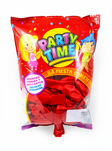 Globo Perlado Rojo 12" x 25 Party time .