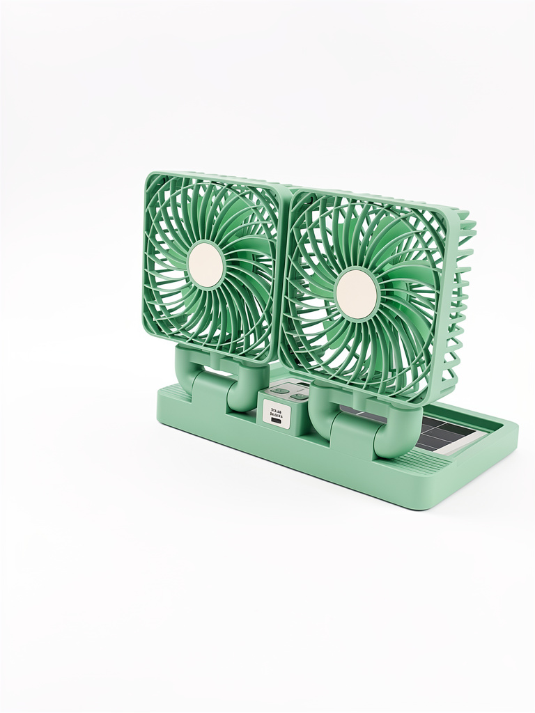 Ventilador doble solar recargable