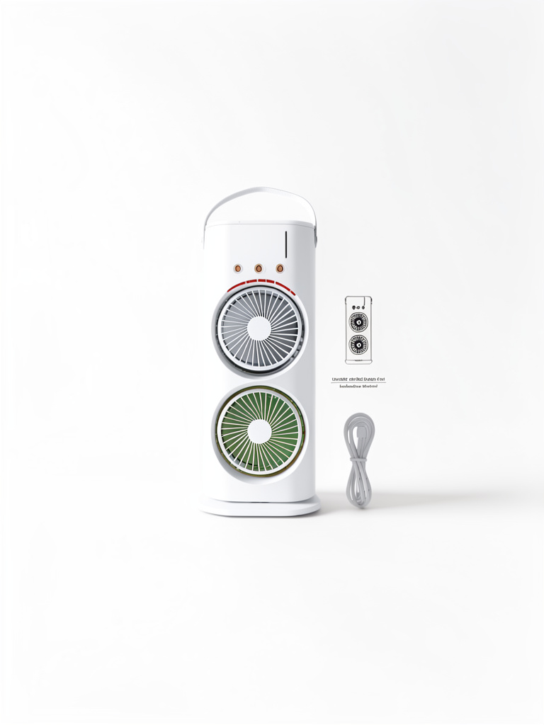 Ventilador doble con humidificador