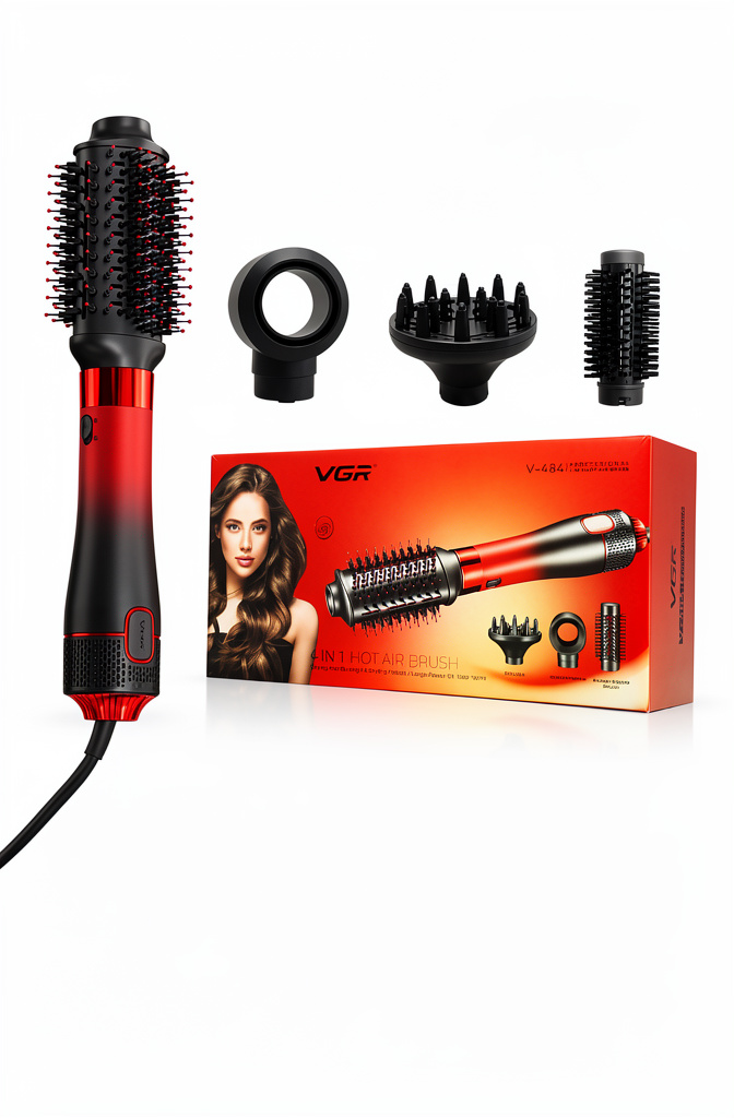 VGR cepillo secador 4 en 1 rojo