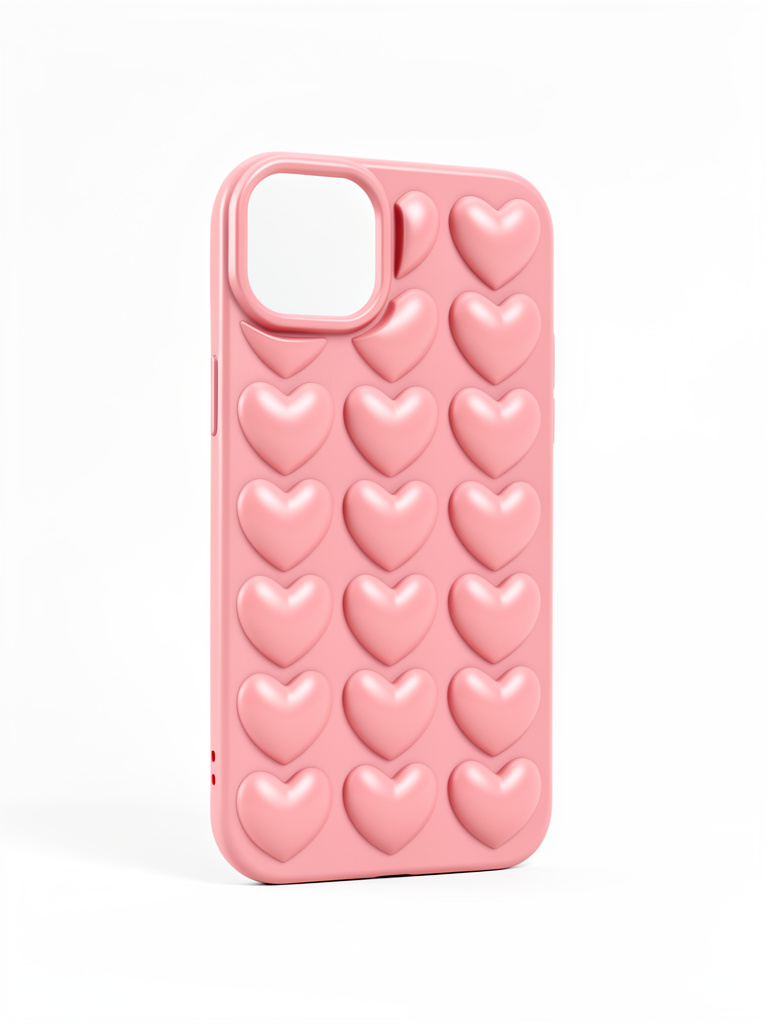 iPhone 14/15 Plus Case rosa corazones