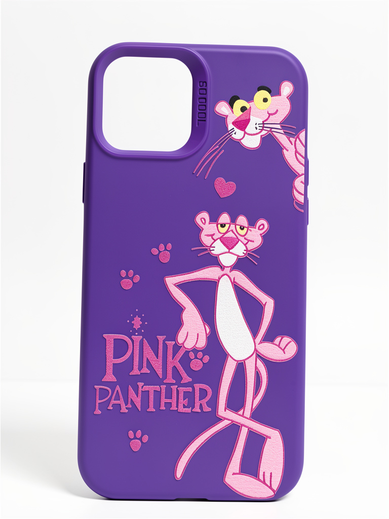 iPhone 12normal/12 pro Pink Panther estuche morado