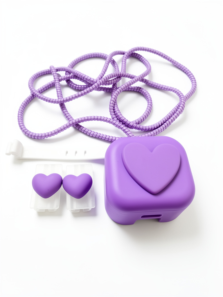 PROTECTOR DE CARGADOR CORAZÓN MORADO